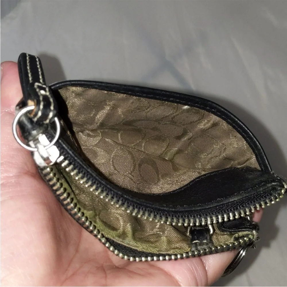 Coach Black Leather Keychain Wallet
